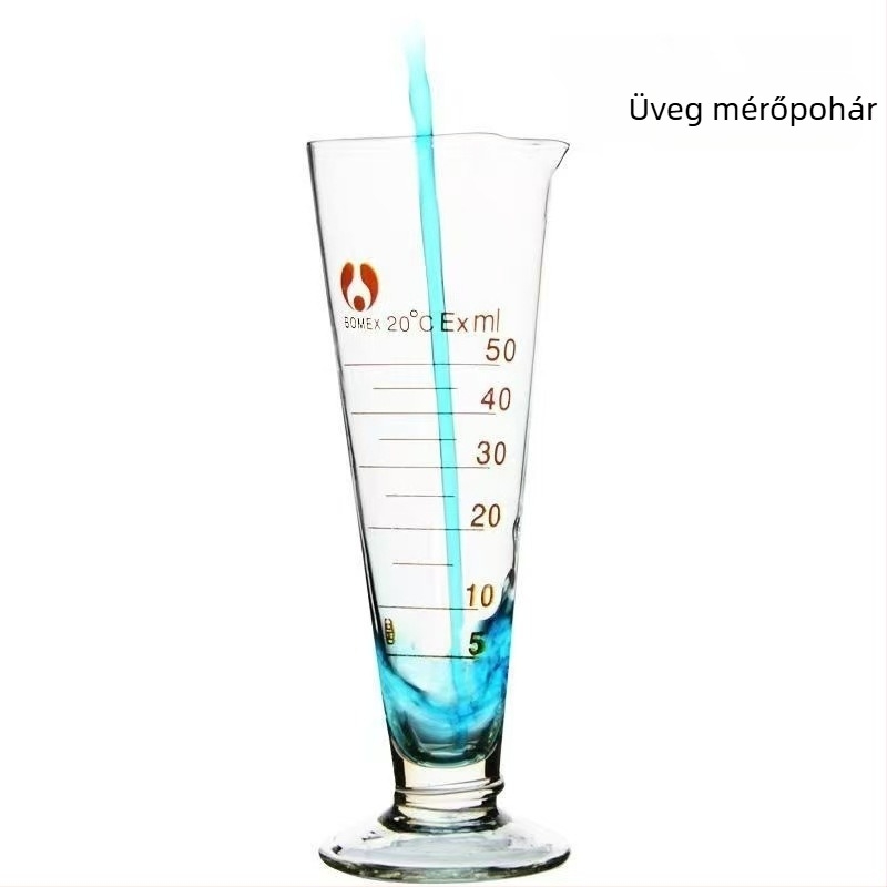 Üveg mérőhenger kémiai kísérletekhez, 10–1000 ml, nagy kapacitás, átlátszó konusos mérőedény