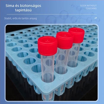 Nukleinsav-teszteléshez készült csőállvány 48/50/96 lyukas mintatárolókhoz és centrifugáló csövekhez; kompatibil 10/20 víruscsövekkel