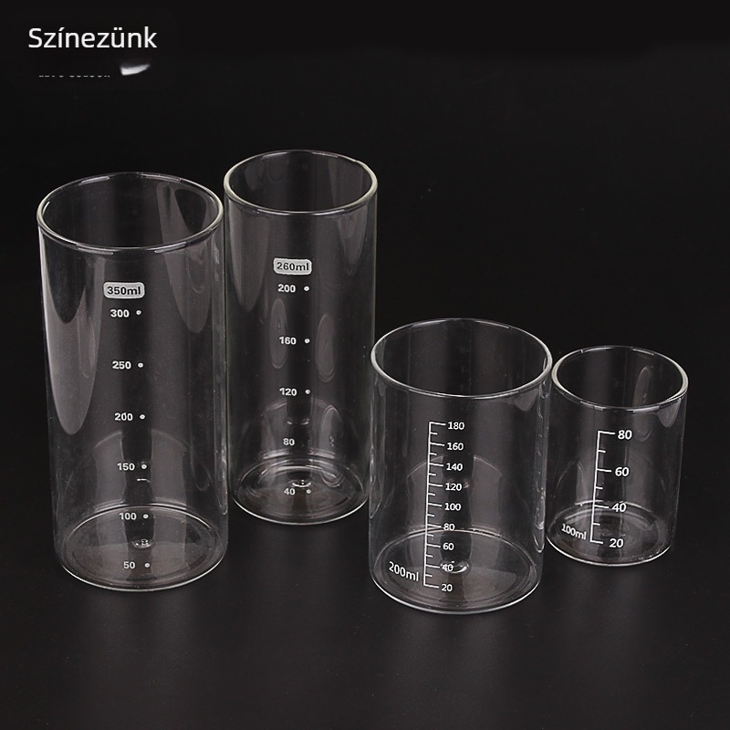 Li Tian Cai graduált laboratóriumi pohár, üvegből, 80 ml, 180 ml, 260 ml, 350 ml