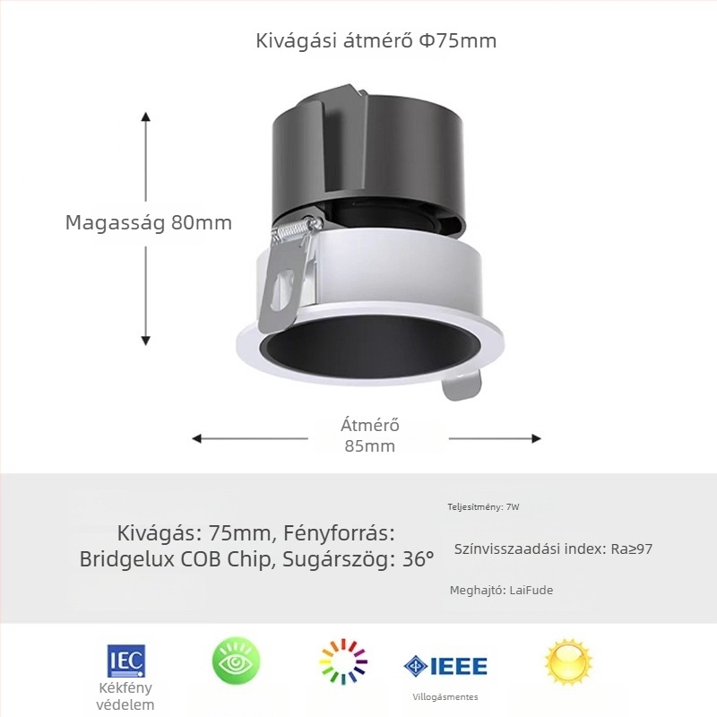 LED spotlámpa anti‑reflexiós, falmosó világítás a nappaliba