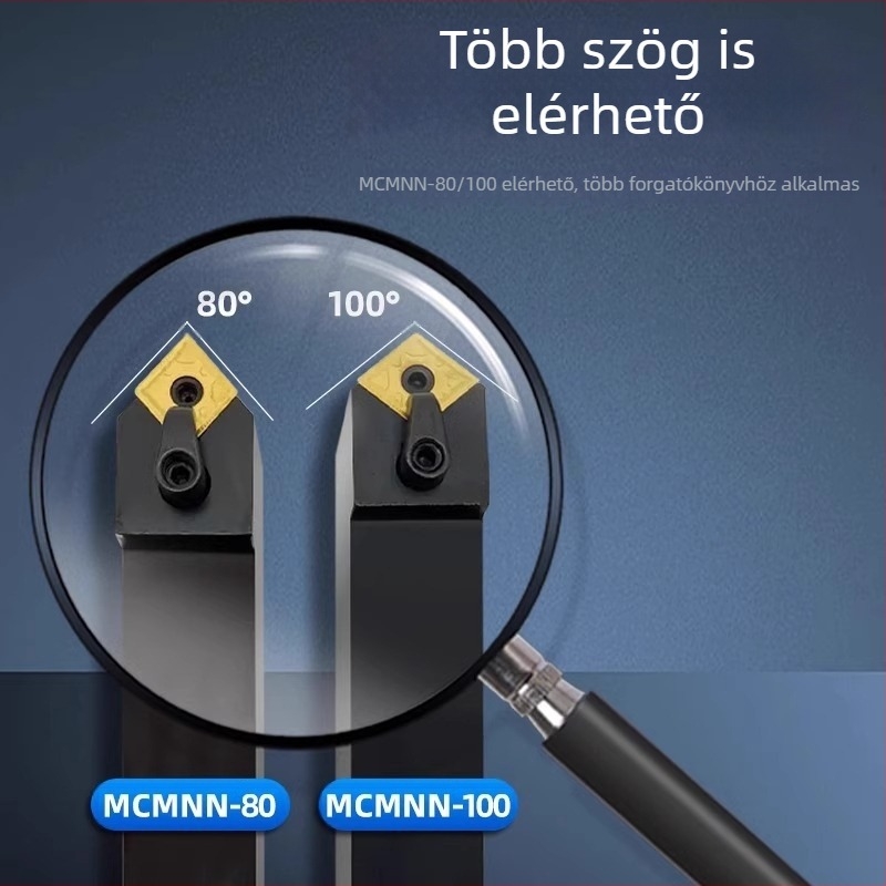 CNC eszterga külső forgácsoló szerszám, szár MCMNN2020K12-100, 40° gyémánt bevágó él