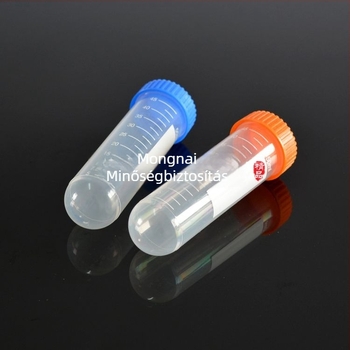 50 ml-es centrifugáló cső skálával, csavaros sapkával, konikus aljzattal, 50 darabos csomag.