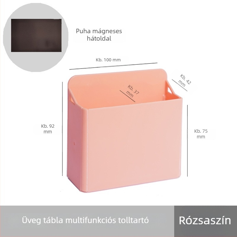 Funi színes összecsukható tároló doboz szívókoronggal, üvegből készült fehér tábla és mágneses tolltartó irodai és otthoni használatra