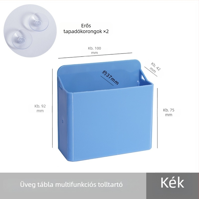 Funi színes összecsukható tároló doboz szívókoronggal, üvegből készült fehér tábla és mágneses tolltartó irodai és otthoni használatra