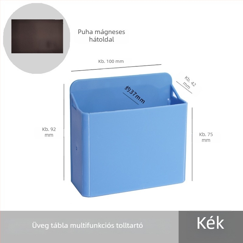 Funi színes összecsukható tároló doboz szívókoronggal, üvegből készült fehér tábla és mágneses tolltartó irodai és otthoni használatra