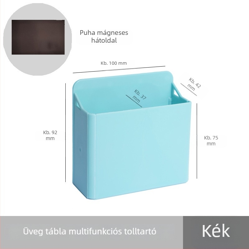 Funi színes összecsukható tároló doboz szívókoronggal, üvegből készült fehér tábla és mágneses tolltartó irodai és otthoni használatra