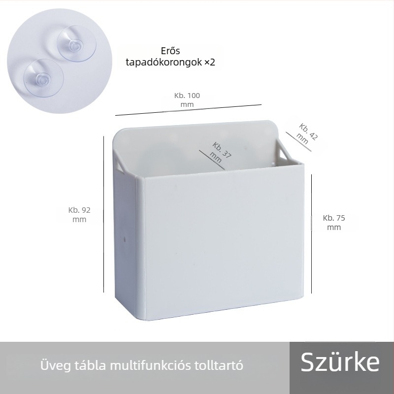 Funi színes összecsukható tároló doboz szívókoronggal, üvegből készült fehér tábla és mágneses tolltartó irodai és otthoni használatra