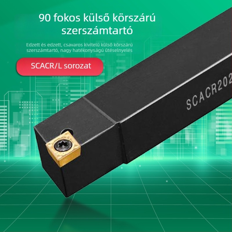 CNC hengeres esztergáló szerszámrúda, 90° gyémánt rögzítő, kinyúló szerszám-támasz SCACL SCACR1212H09