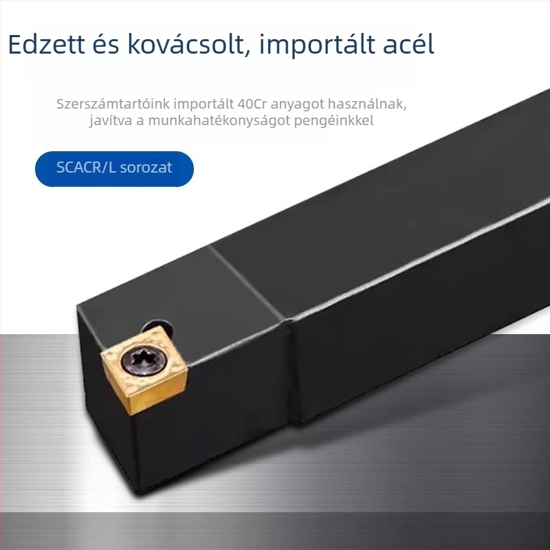 CNC hengeres esztergáló szerszámrúda, 90° gyémánt rögzítő, kinyúló szerszám-támasz SCACL SCACR1212H09