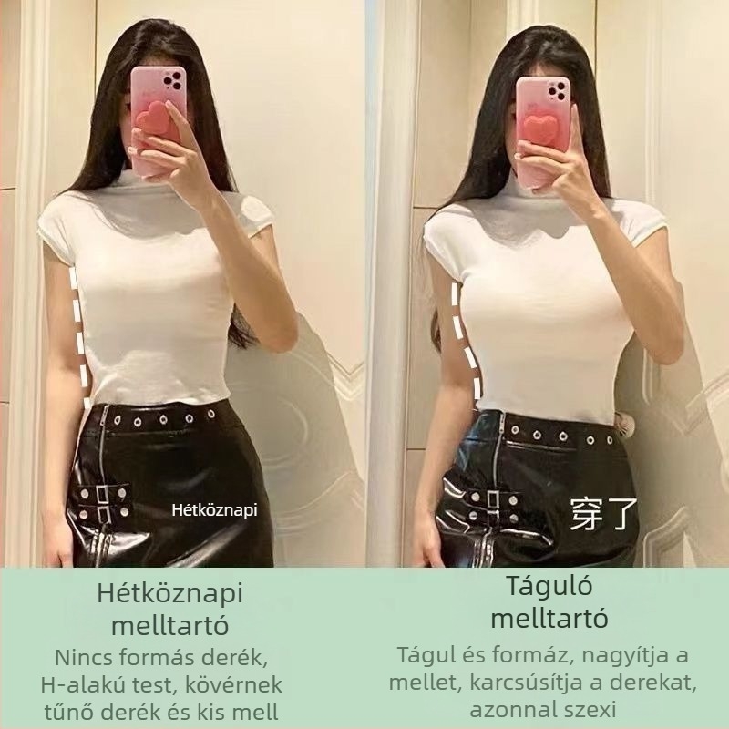 Váll nélküli melltartó kismellűeknek, 8 cm széles oldalsó panellel, varrás nélküli, push-up, csúszásmentes