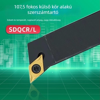 CNC-eszterga szerszárrúd külső maráshoz, 107,5° gyémántcsúcsú vágóél SDQCR2020/2525k11