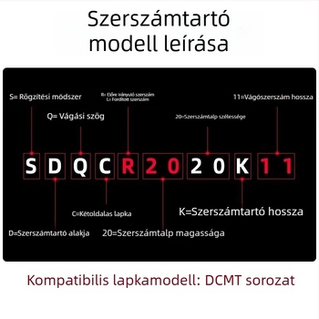 CNC-eszterga szerszárrúd külső maráshoz, 107,5° gyémántcsúcsú vágóél SDQCR2020/2525k11
