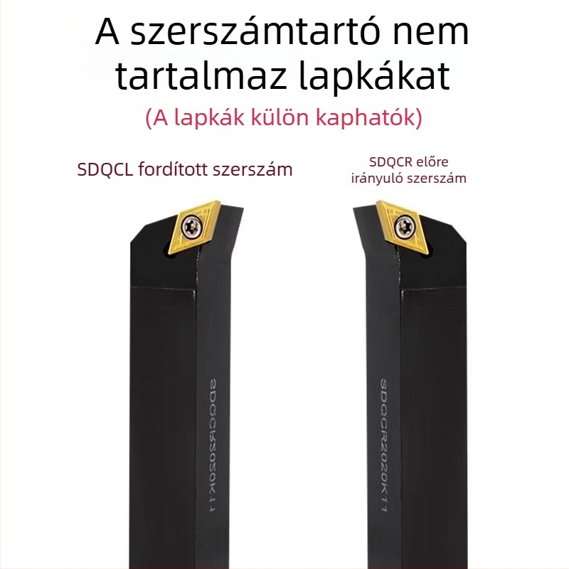 CNC-eszterga szerszárrúd külső maráshoz, 107,5° gyémántcsúcsú vágóél SDQCR2020/2525k11