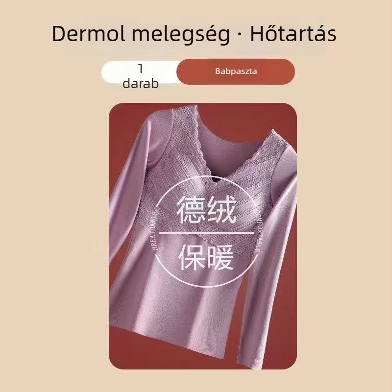 Női termikus felső melltámasz beépített, antistatikus, kopásálló, hideg időre meleg, hosszú ujjú, plusz méret