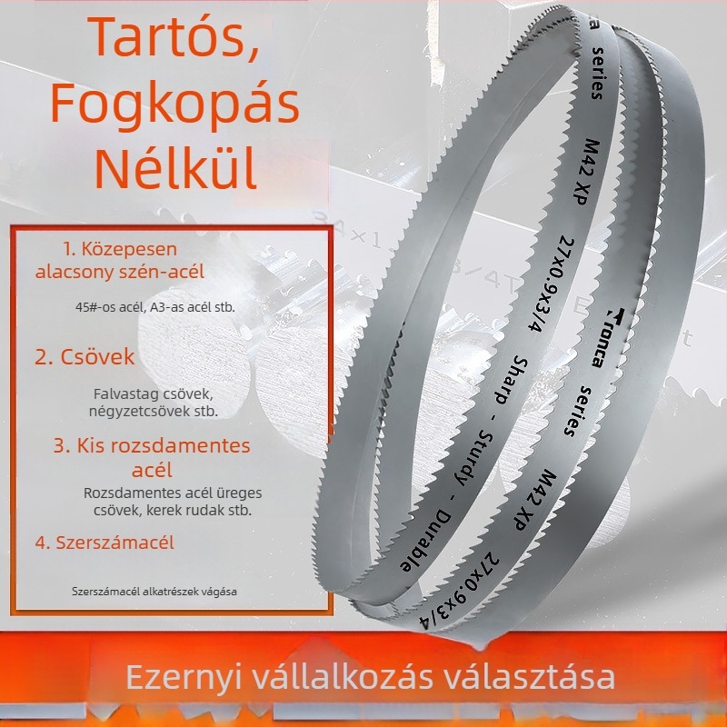 Bi-metál szalagfűrész penge finom és durva fogakkal, 3505, kerékacél, alumínium, fémek, rozsdamentes acél, gyorsacél, kis méretű