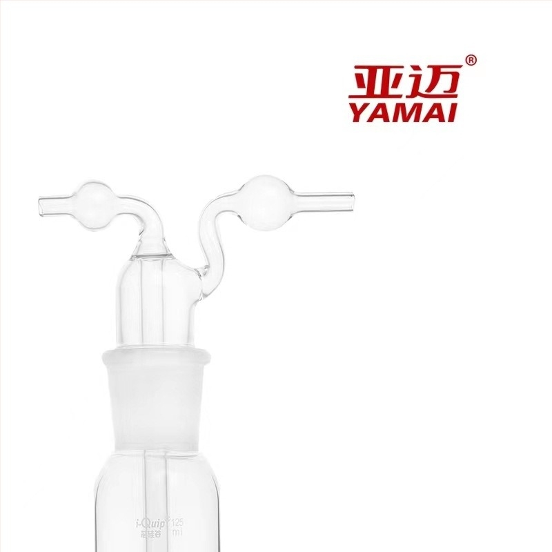 Yamai üveg gázmosó palack laboratóriumi felhasználásra, porózus, 125–500 mL