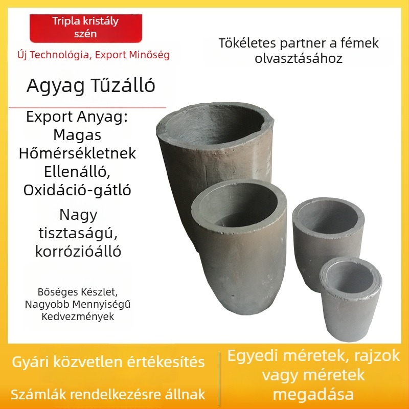 Grafit-agyagból készült kohóedény a réz, alumínium, arany, ezüst, cink és ón megolvasztásához — kis kohóedény metallurgia tesztekhez