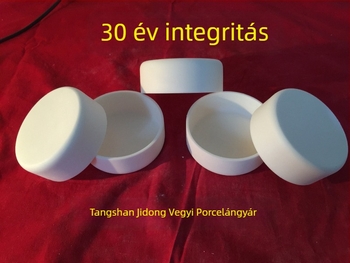 Alumínium-oxid korund tégely, alacsony formájú, 90×35 mm, 120 ml, ellenáll 1700°C-ig