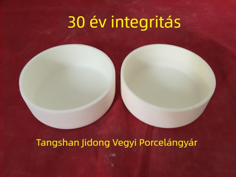 Alumínium-oxid korund tégely, alacsony formájú, 90×35 mm, 120 ml, ellenáll 1700°C-ig