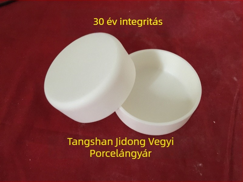 Alumínium-oxid korund tégely, alacsony formájú, 90×35 mm, 120 ml, ellenáll 1700°C-ig