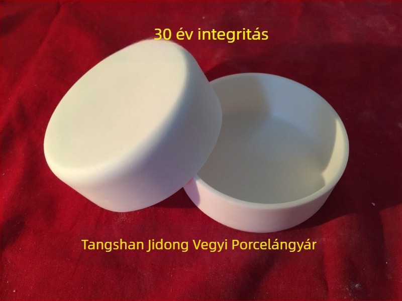 Alumínium-oxid korund tégely, alacsony formájú, 90×35 mm, 120 ml, ellenáll 1700°C-ig