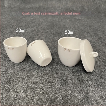 Számozott kerámiatégelyek, 30 ml és 50 ml digitális jelölésekkel – laboratóriumi tégelyek