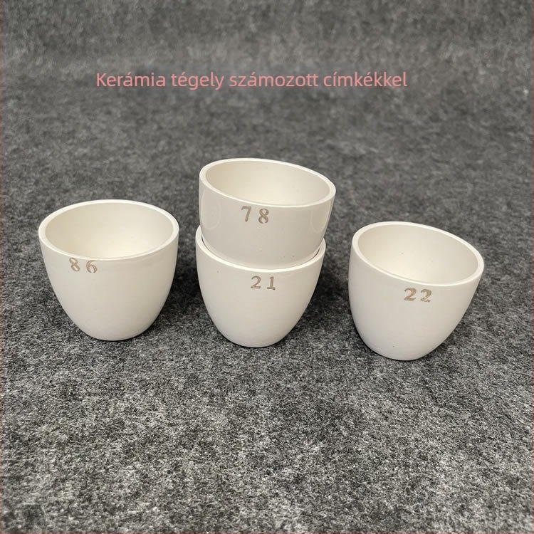 Számozott kerámiatégelyek, 30 ml és 50 ml digitális jelölésekkel – laboratóriumi tégelyek