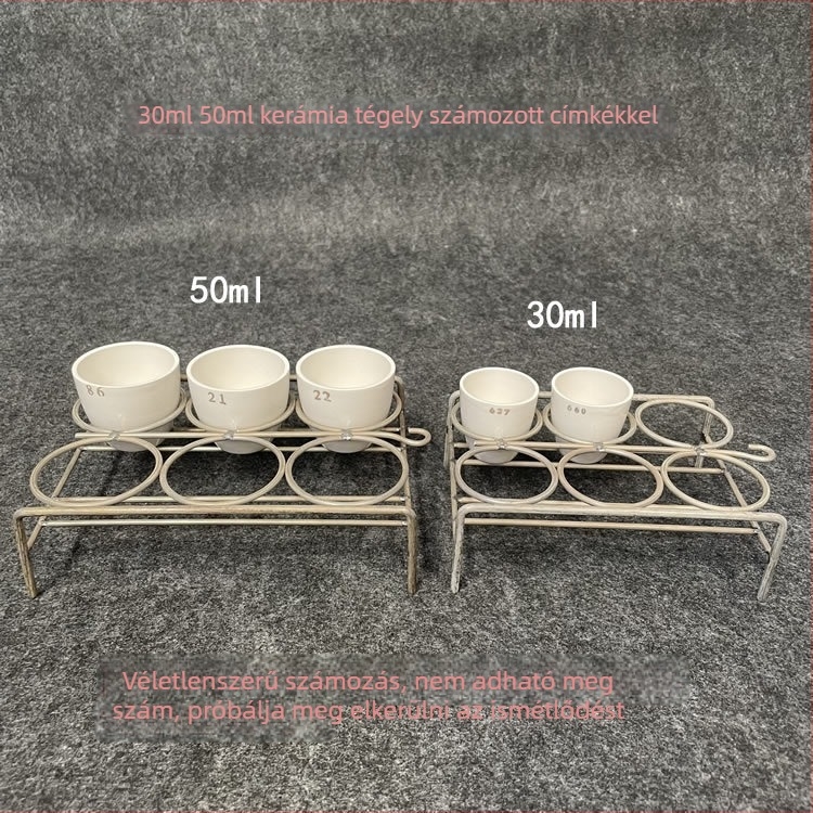Számozott kerámiatégelyek, 30 ml és 50 ml digitális jelölésekkel – laboratóriumi tégelyek