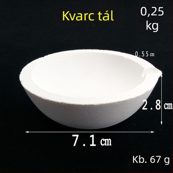 Kvarc olvasztótál és platina crucible, 5 tael kapacitás, arany és ezüst olvasztásához
