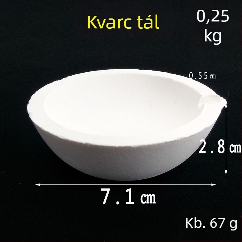 Kvarc olvasztótál és platina crucible, 5 tael kapacitás, arany és ezüst olvasztásához