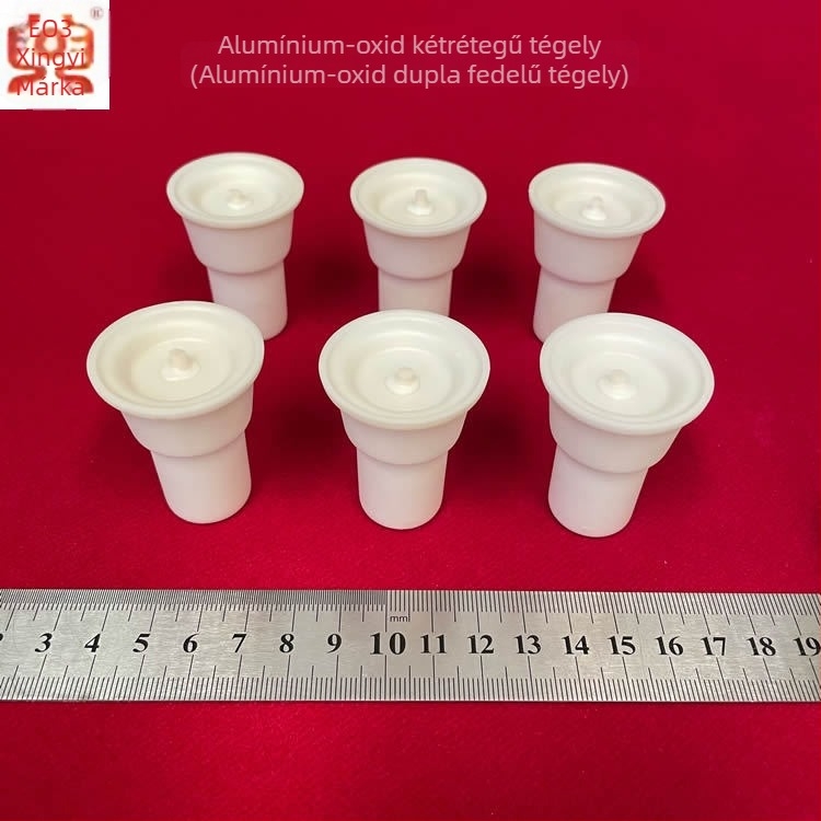 Xingyi Brand Double-Layer Corundum Crucibles with Double Lid, 6-Hole Crucible Rack for Graphite Carbon Analysis