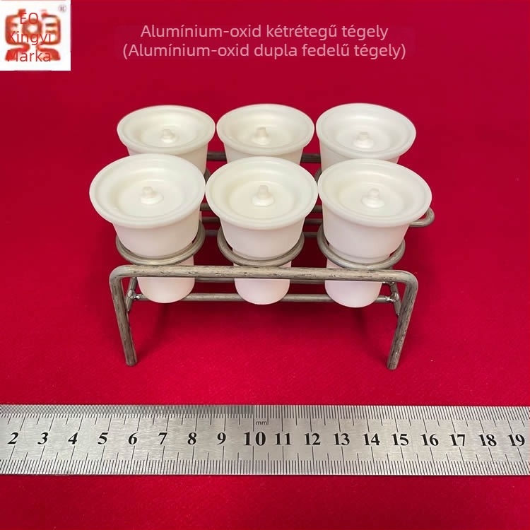 Xingyi Brand Double-Layer Corundum Crucibles with Double Lid, 6-Hole Crucible Rack for Graphite Carbon Analysis