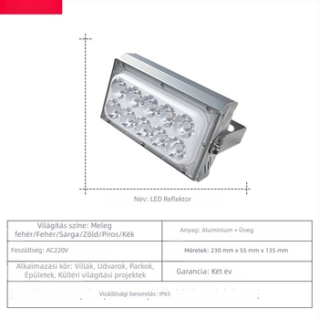 LED vetítővilágítás 36W kültéri keskeny fénykör, falmosó világítás, alumínium ház, IP65