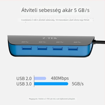 Z-TEK USB 3.0 4-portos hub ZY374