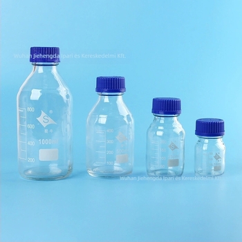 ShuNiu neutrál anyagú reagálóüveg kék kupakkal, menetnyakú, 250 ml / 500 ml / 1000 ml