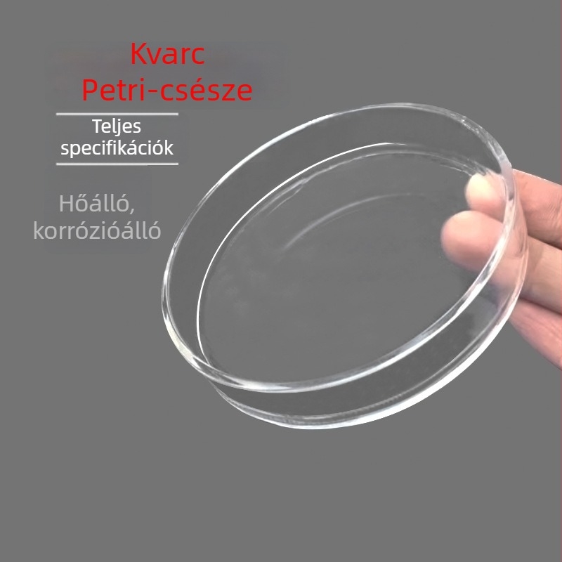 Kvarc Petri tál: nagy átlátszóság, hőálló és saválló üveg laboratóriumi oktatáshoz