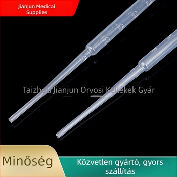 Műanyag Pasteur-pipetta skálázással, egyszer használatos, 1 ml, 2 ml, 3 ml, 5 ml – 100 darab/csomag