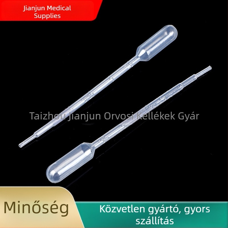 Műanyag Pasteur-pipetta skálázással, egyszer használatos, 1 ml, 2 ml, 3 ml, 5 ml – 100 darab/csomag