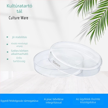 Üvegből készült sejttenyésztő tálak, kémiai laboratóriumi fogyóeszközök, 75/90/120 mm