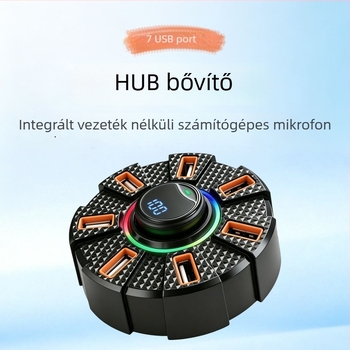 Többportos USB hub számítógéphez és laptophoz, klipszmikrofonos megoldás irodai értekezletekhez és online órákhoz