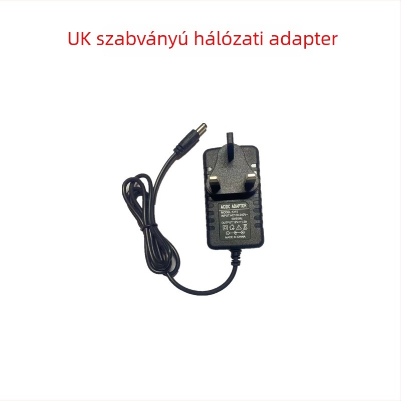 Brit standard tápegység adapterrel, háromtűs csatlakozóval, kimenetek: 3V, 5V, 6V, 9V, 12V, 24V, 1–3A