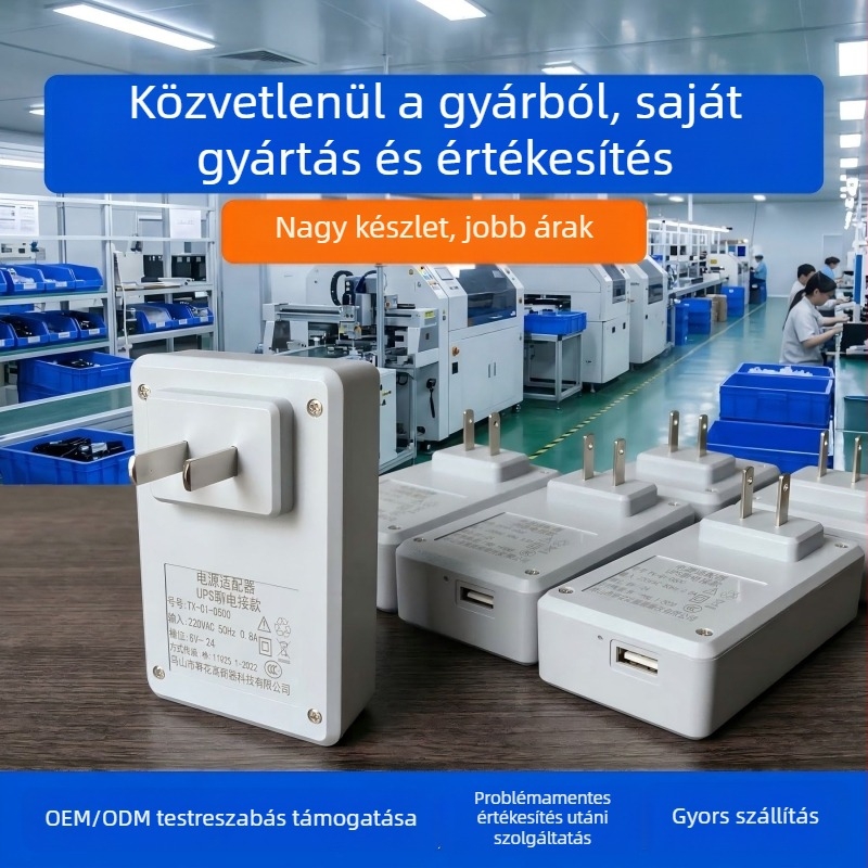 Belső 5V-os biztonsági kamera tápellátás dugaszoló adapterrel és UPS-szel a zavartalan működéshez