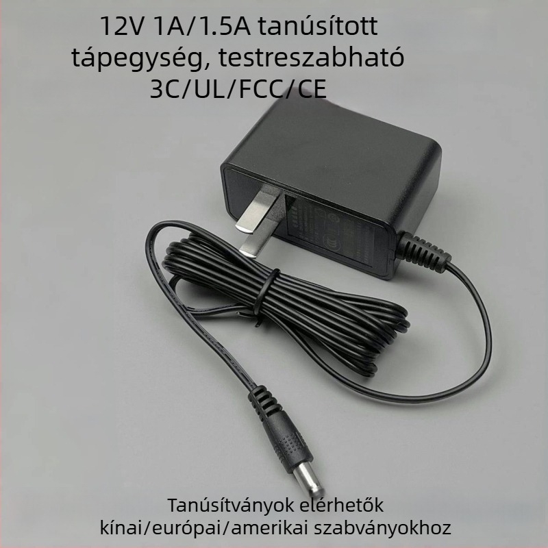 12V 1A tápegység set-top boxhoz, kis méretű háztartási elektronikai eszközökhöz és LED világításhoz, megfigyelő adapter, amerikai szabvány