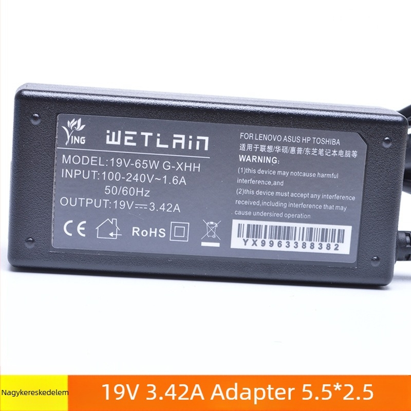 19V 3.42A laptop töltő adapter 5.5/2.5/1.7 mm csatlakozóval