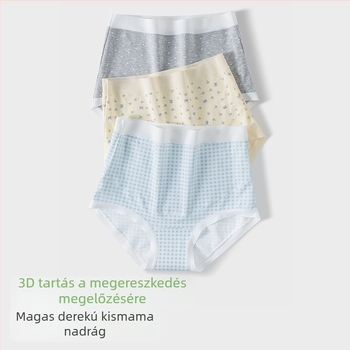 Erdei virágos terhesnadrágok, magas derekú, 100% pamut, antibakteriális, teljes pamut, meghosszabbított ágyékrész, korai, középső és késői terhességre és szülés utáni időszakra