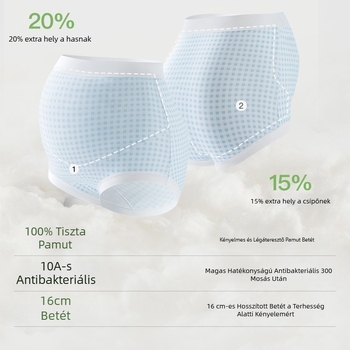 Erdei virágos terhesnadrágok, magas derekú, 100% pamut, antibakteriális, teljes pamut, meghosszabbított ágyékrész, korai, középső és késői terhességre és szülés utáni időszakra