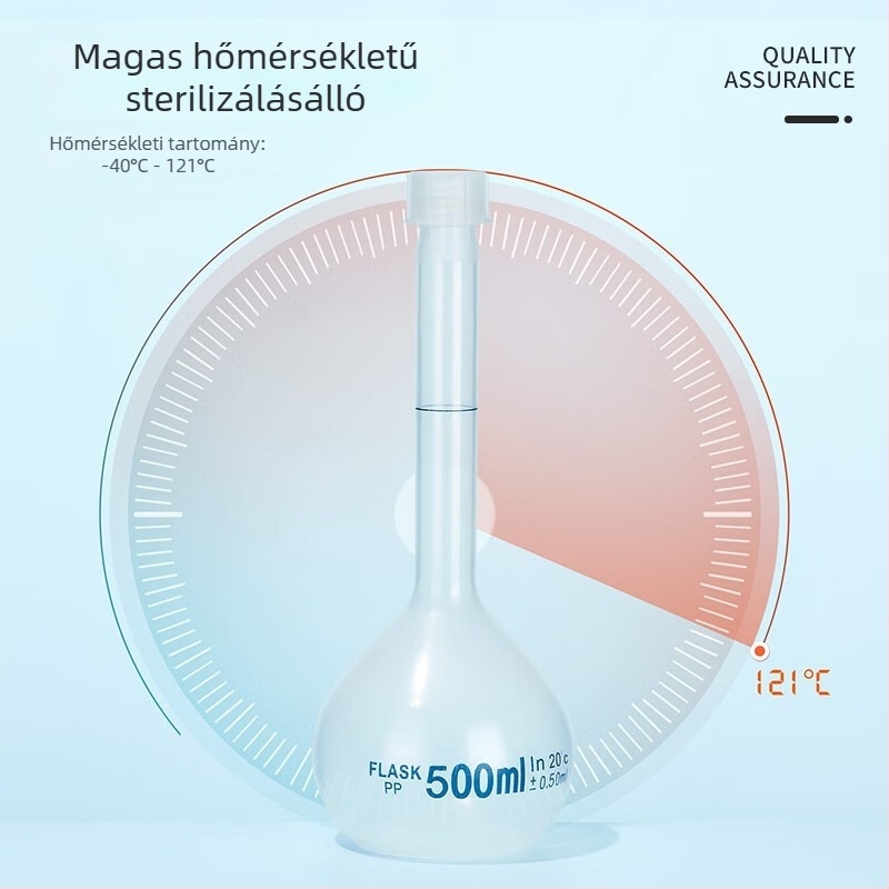 Műanyag térfogatú üveg folyadék adagolásához, nagy testű, átlátszó, rögzített űrtartalmú graduált shakerüveg