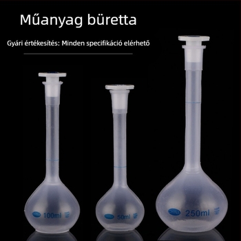 Polipropilén térfogatflakon 100 ml, 250 ml, 500 ml, dugóval, hőálló, vastag falú