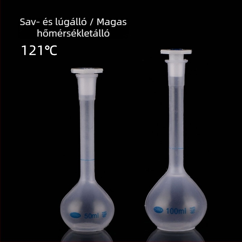 Polipropilén térfogatflakon 100 ml, 250 ml, 500 ml, dugóval, hőálló, vastag falú