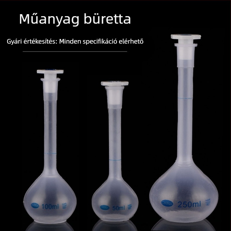 Polipropilén térfogatflakon 100 ml, 250 ml, 500 ml, dugóval, hőálló, vastag falú